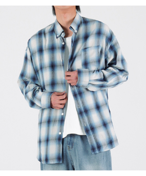 BUTTON SEOUL(ボタンソウル)の「フォグフランネルオーバーサイズシャツ(フェイドブルー)(シャツ/ブラウス・メンズ・その他・MEDIUM/LARGE/X-LARGE)」の7枚目の写真