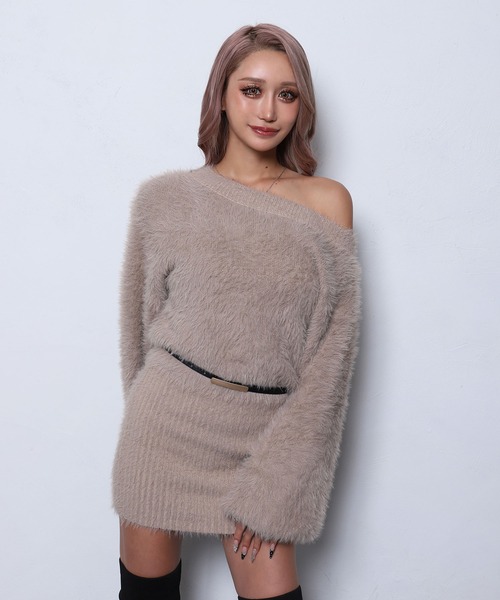 BLACKQUEEN（ブラッククイーン）の「【BLACKQUEEN】シャギーワンピース（ワンピース・メンズ・ベージュ/ブラック/ミックスグレー・M）」の3枚目の写真