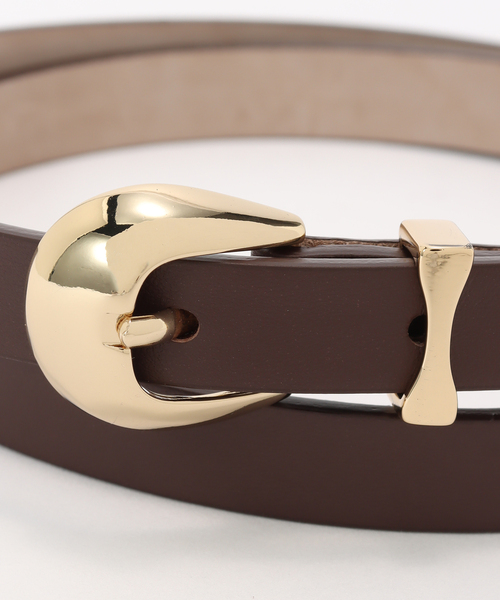 La TOTALITE（ラトータリテ）の「LEFIJE/レフィエ ラウンドバックル スリムベルト（ベルト・レディース・ブラック/ブラウン・FREE）」の4枚目の写真