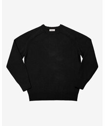 Saddle Crew neck Knit (Black)