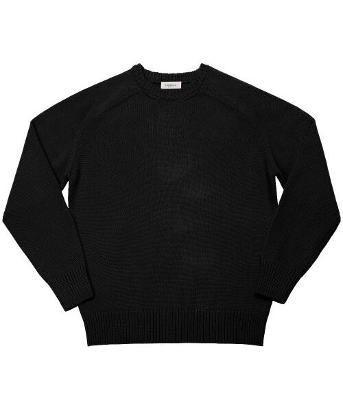 Saddle Crew neck Knit (Black)（ニット/セーター）｜sortie（ソルティ