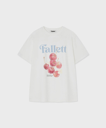 Fallett（ファレット）の「チェリープリントオーバーフィット半袖アイボリー（Tシャツ/カットソー）」
