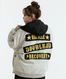 DOUBLE JD（ダブルジェイディー）の「パッチレタリングMA-1航空ジャンパー（グレー）（ブルゾン）」
