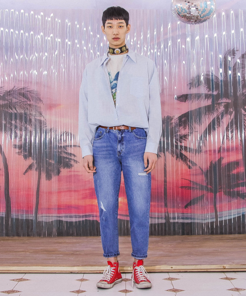 UNTAGE（アンテージ）の「オーバーサイズリネンシャツ[ブルー(ユニセックス)]_UTS-SS20（シャツ/ブラウス・メンズ・その他・FREE）」の3枚目の写真
