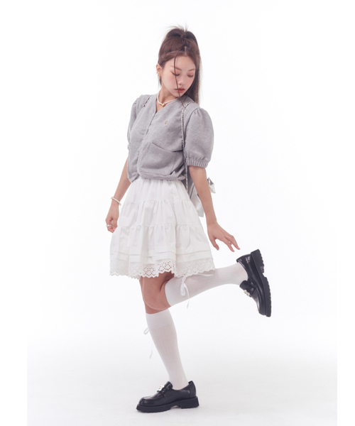 ANOETIC(アノエティック)の「SWEAT PUFF CARDIGAN_GREY(カーディガン/ボレロ・レディース・グレー・FREE)」の3枚目の写真