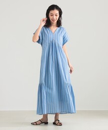 【一度着用　美品】ヌキテパ　水色 ストライプ キャミソール ロングワンピース NE QUITTEZ PAS!（ヌキテパ）｜ワンピース/ドレス（ブルー系）一覧 - WEAR