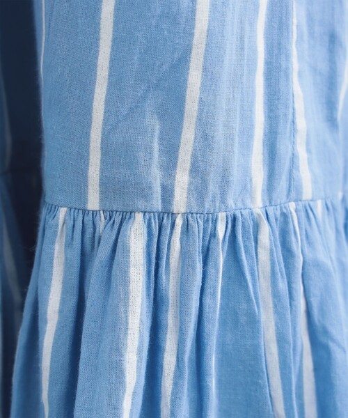 NE QUITTEZ PAS!（ヌキテパ）の「【別注】ne Quittez pas / ボイル ストライプ フレンチスリーブ ワンピース（ワンピース・レディース・チャコールグレー/ブルー・ONE SIZE）」の13枚目の写真