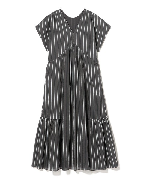 NE QUITTEZ PAS!（ヌキテパ）の「【別注】ne Quittez pas / ボイル ストライプ フレンチスリーブ ワンピース（ワンピース・レディース・チャコールグレー/ブルー・ONE SIZE）」の14枚目の写真