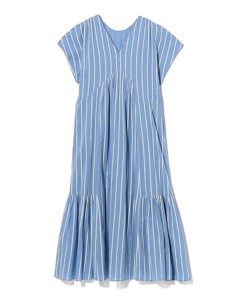 NE QUITTEZ PAS!（ヌキテパ）の「【別注】ne Quittez pas / ボイル ストライプ フレンチスリーブ ワンピース（ワンピース・レディース・チャコールグレー/ブルー・ONE SIZE）」の17枚目の写真