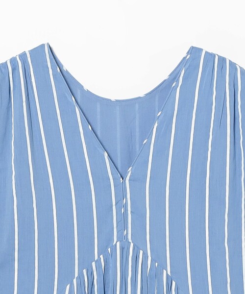 NE QUITTEZ PAS!（ヌキテパ）の「【別注】ne Quittez pas / ボイル ストライプ フレンチスリーブ ワンピース（ワンピース・レディース・チャコールグレー/ブルー・ONE SIZE）」の18枚目の写真