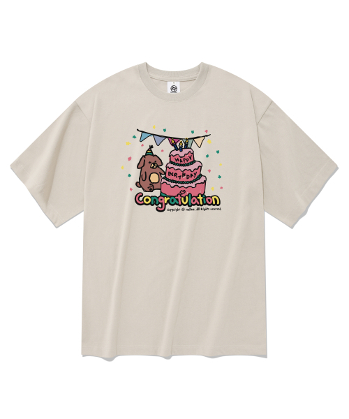 RADINEO(ラディネオ)の「コングラチュレーション 半袖Tシャツ ベージュ(Tシャツ/カットソー・メンズ・その他・LARGE/MEDIUM/SMALL/X-LARGE)」の1枚目の写真