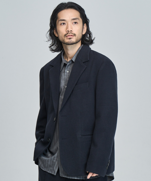PRAIRIE(KR)（プレーリー）の「ウールリラックスドフィットブレザー (ダークネイビー)（テーラードジャケット・メンズ・ブラック/ダークネイビー・LARGE/SMALL/MEDIUM）」の4枚目の写真