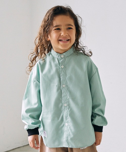 GENERATOR（ジェネレーター）の「ジェネレーター ストライプシャツ（シャツ/ブラウス・キッズ・ネイビー/グリーン・L/XL）」の2枚目の写真