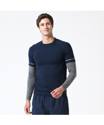 BASIC ELLE（ベーシックエル）の「メンズ 配色レイヤード ラッシュガード BEM-S905N（ラッシュガード）」