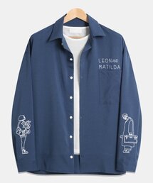 TOPBOY（トップボーイ）の「レオンマチルダプリンティングルーズフィットシャツブルーグレー（シャツ/ブラウス）」