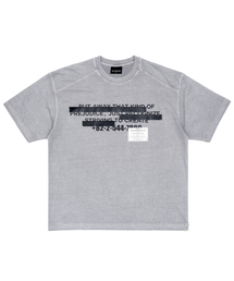 ビビディ ヒドゥンスローガン ピグメント 半袖Tシャツ (グレー)