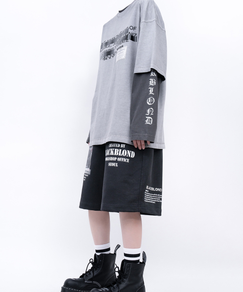BLACK BLOND(ブラック ブロンド)の「ビビディ ヒドゥンスローガン ピグメント 半袖Tシャツ (グレー)(Tシャツ/カットソー・レディース・その他・MEDIUM/LARGE/X-LARGE)」の6枚目の写真