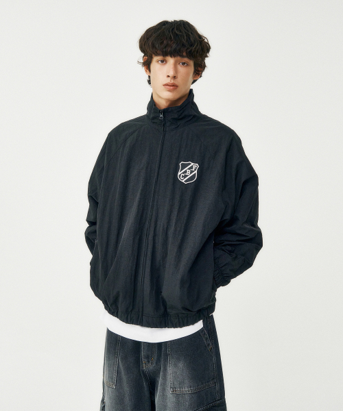 FROM ARLES(フロムアルル)の「90Sナイロントラックジャケット / ブラック(ナイロンジャケット・メンズ・ブラック・LARGE/MEDIUM)」の1枚目の写真