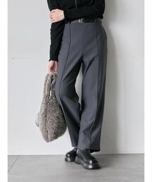 Samansa Mos2 blue | カットジョーゼット裏ボンディングパンツ(その他パンツ)