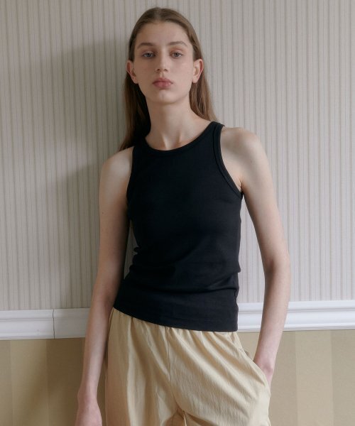 38COMEONCOMMON(38カモンコモン)の「Round Rib Sleeveless (Black)(Tシャツ/カットソー・レディース・その他・FREE)」の1枚目の写真