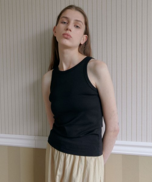38COMEONCOMMON(38カモンコモン)の「Round Rib Sleeveless (Black)(Tシャツ/カットソー・レディース・その他・FREE)」の2枚目の写真
