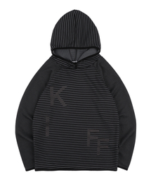 kaifai（カイファイ）の「キーフストライプフードロングスリーブ（ブラック）K25QB663（Tシャツ/カットソー）」