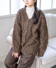 CLEAR BASIC | シャギーニットカーディガン[オフィスカジュアル 着回し抜群 大人]≪AW新作≫(カーディガン/ボレロ)