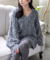 CLEAR BASIC | シャギーニットカーディガン[オフィスカジュアル 着回し抜群 大人]≪AW新作≫(カーディガン/ボレロ)