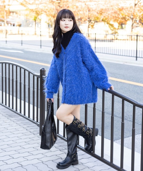 CLEAR BASIC（クリアベーシック）の「シャギーニットカーディガン[オフィスカジュアル 着回し抜群 大人]≪AW新作≫（カーディガン/ボレロ・レディース・ブルー/グレー/ブラウン・F）」の6枚目の写真