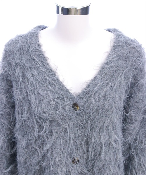 CLEAR BASIC（クリアベーシック）の「シャギーニットカーディガン[オフィスカジュアル 着回し抜群 大人]≪AW新作≫（カーディガン/ボレロ・レディース・ブルー/グレー/ブラウン・F）」の18枚目の写真