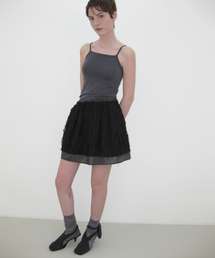 RIPPLE LAYERED SKIRTS, BLACK
