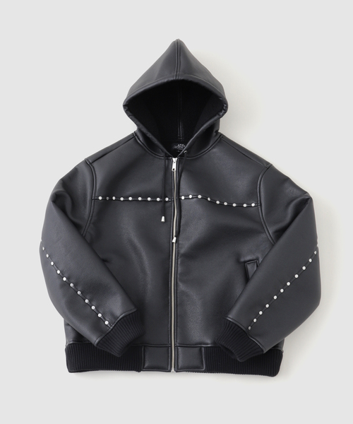 AFB / エーエフビー HOODED STUDDED BOMBER（ブルゾン）｜AFB
