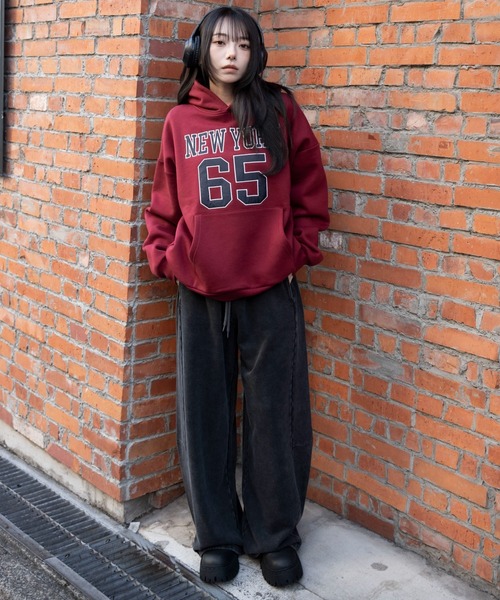 WEGO（ウィゴー）の「WEGO/【26年春夏新作】カーブデザインスウェットパンツ（スウェットパンツ・レディース・杢グレー/スミクロ/その他1・MEDIUM/SMALL）」の4枚目の写真