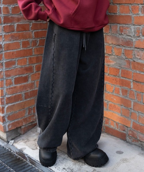 WEGO（ウィゴー）の「WEGO/【26年春夏新作】カーブデザインスウェットパンツ（スウェットパンツ・レディース・杢グレー/スミクロ/その他1・MEDIUM/SMALL）」の7枚目の写真