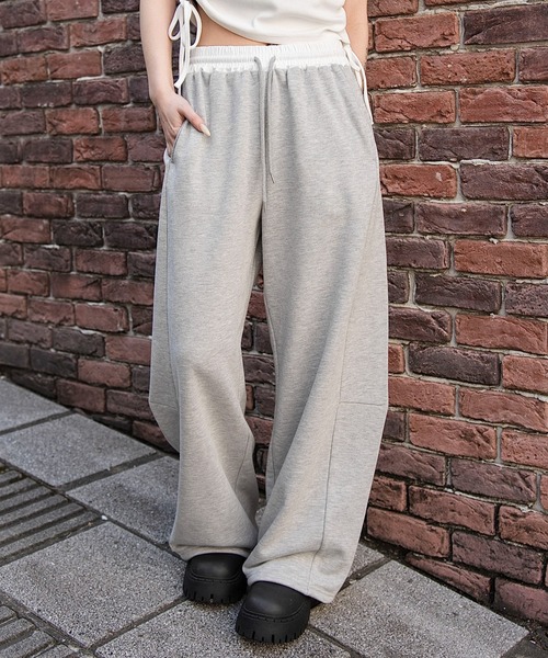 WEGO（ウィゴー）の「WEGO/【26年春夏新作】カーブデザインスウェットパンツ（スウェットパンツ・レディース・杢グレー/スミクロ/その他1・MEDIUM/SMALL）」の6枚目の写真