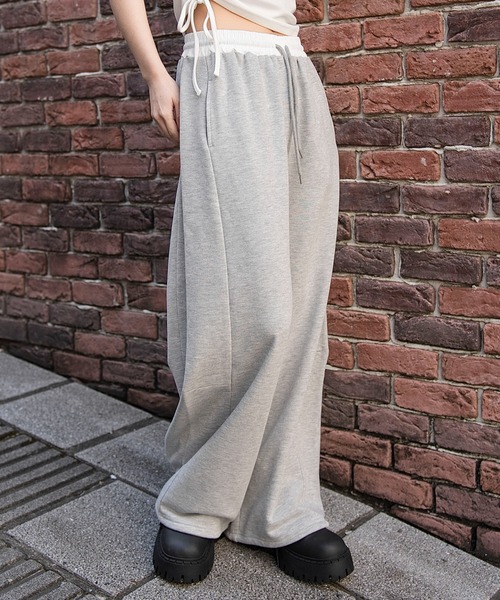 WEGO（ウィゴー）の「WEGO/【26年春夏新作】カーブデザインスウェットパンツ（スウェットパンツ・レディース・杢グレー/スミクロ/その他1・MEDIUM/SMALL）」の7枚目の写真