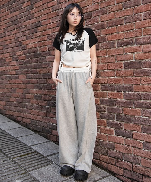 WEGO（ウィゴー）の「WEGO/【26年春夏新作】カーブデザインスウェットパンツ（スウェットパンツ・レディース・杢グレー/スミクロ/その他1・MEDIUM/SMALL）」の9枚目の写真