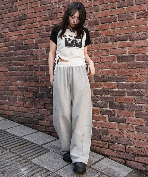 WEGO（ウィゴー）の「WEGO/【26年春夏新作】カーブデザインスウェットパンツ（スウェットパンツ・レディース・杢グレー/スミクロ/その他1・MEDIUM/SMALL）」の10枚目の写真