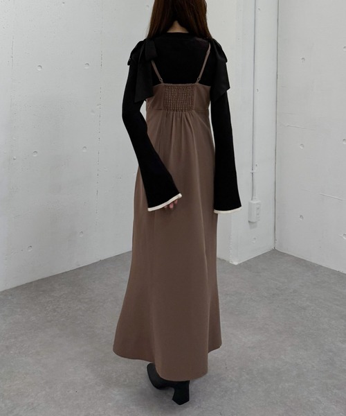 archives(アルシーヴ)の「2way肩リボンキャミワンピース(ワンピース・レディース・チャコールグレー/モカ/ブラック・MEDIUM)」の16枚目の写真