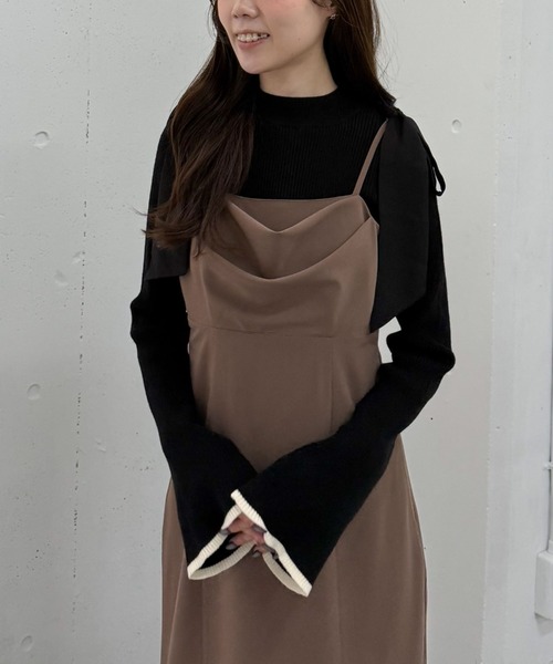 archives(アルシーヴ)の「2way肩リボンキャミワンピース(ワンピース・レディース・チャコールグレー/モカ/ブラック・MEDIUM)」の18枚目の写真