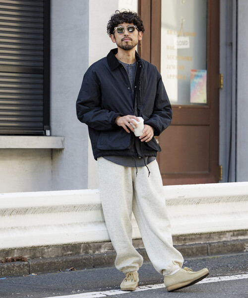 襟コーデュロイ切り替え コットンナイロンブルゾン/フィッシングジャケット セール】襟コーデュロイ切り替え コットンナイロンブルゾン