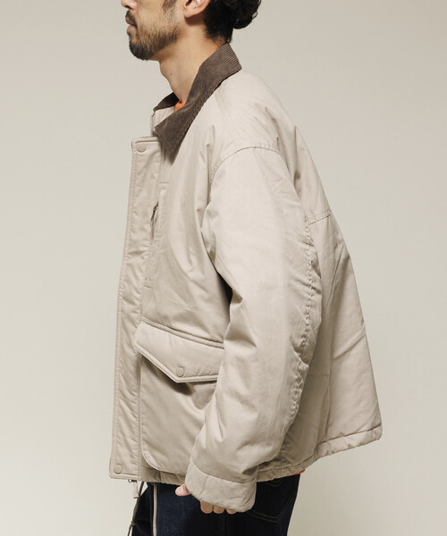 セール】襟コーデュロイ切り替え コットンナイロンブルゾン