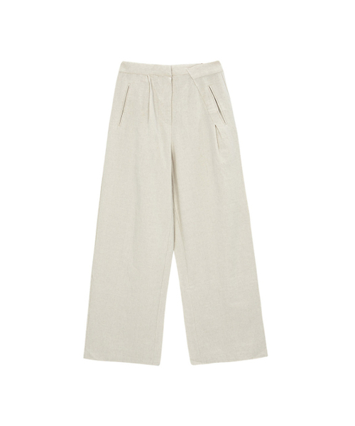 SALAD BAGUNI(サラダバグニ)の「Linen Cross Pintuck Wide Pants - oatmeal(スラックス・レディース・その他・SMALL/MEDIUM)」の1枚目の写真