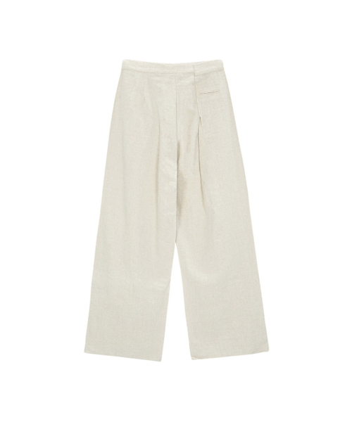 SALAD BAGUNI(サラダバグニ)の「Linen Cross Pintuck Wide Pants - oatmeal(スラックス・レディース・その他・SMALL/MEDIUM)」の2枚目の写真