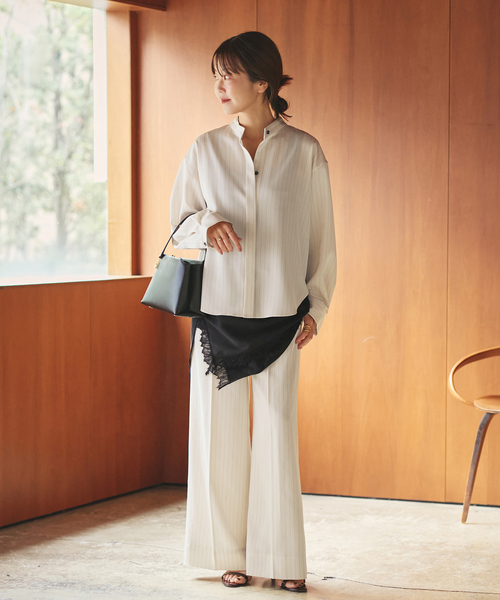 plage（プラージュ）の「Silk mix lace ストール（ストール/ショール・レディース・ブラック/ホワイト・FREE）」の3枚目の写真