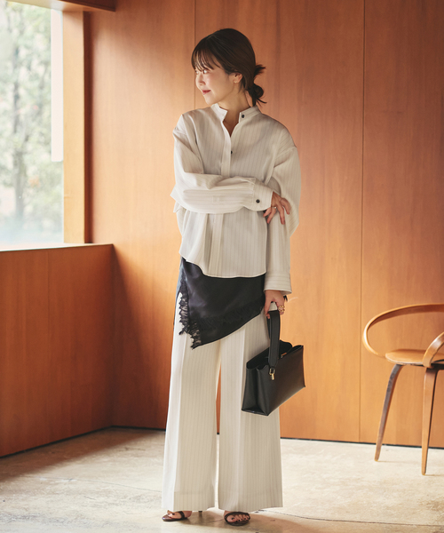 plage（プラージュ）の「Silk mix lace ストール（ストール/ショール・レディース・ブラック/ホワイト・FREE）」の5枚目の写真