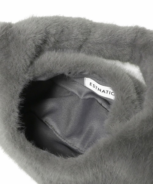 ESTNATION（エストネーション）の「ESTNATION / エコファー ワンハンドルバッグ（ショルダーバッグ・レディース・オフホワイト/グレー/ライトブルー・FREE）」の7枚目の写真