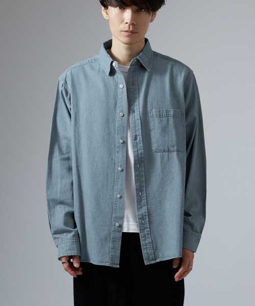 En serio TOKYO(エンソリオトーキョー)の「6ozデニムシャツ(シャツ/ブラウス・メンズ・ブルー/ライトブルー/ネイビー・MEDIUM/LARGE/X-LARGE/SMALL)」の1枚目の写真