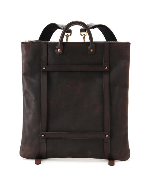 schott（ショット）の「VASCO/ヴァスコ/LEATHER HELMET 2WAY BAG/レザー ヘルメット 2ウェイ バッグ（バックパック/リュック・メンズ・ブラック・F）」の2枚目の写真