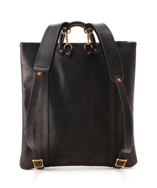 schott（ショット）の「VASCO/ヴァスコ/LEATHER HELMET 2WAY BAG/レザー ヘルメット 2ウェイ バッグ（バックパック/リュック・メンズ・ブラック・F）」の3枚目の写真